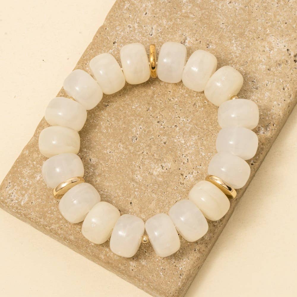 Multi Color Resin Beads Stretch Bracelet