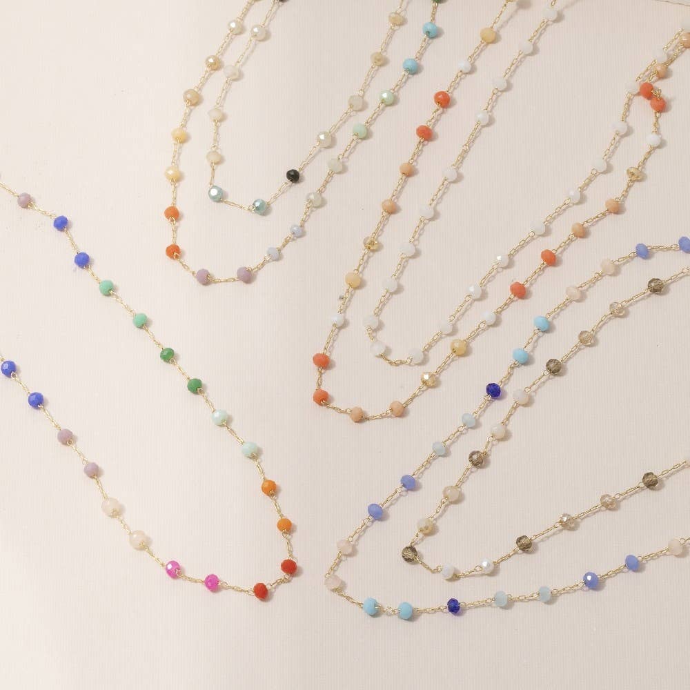 Assorted Dainty Bead Station Chain Necklace