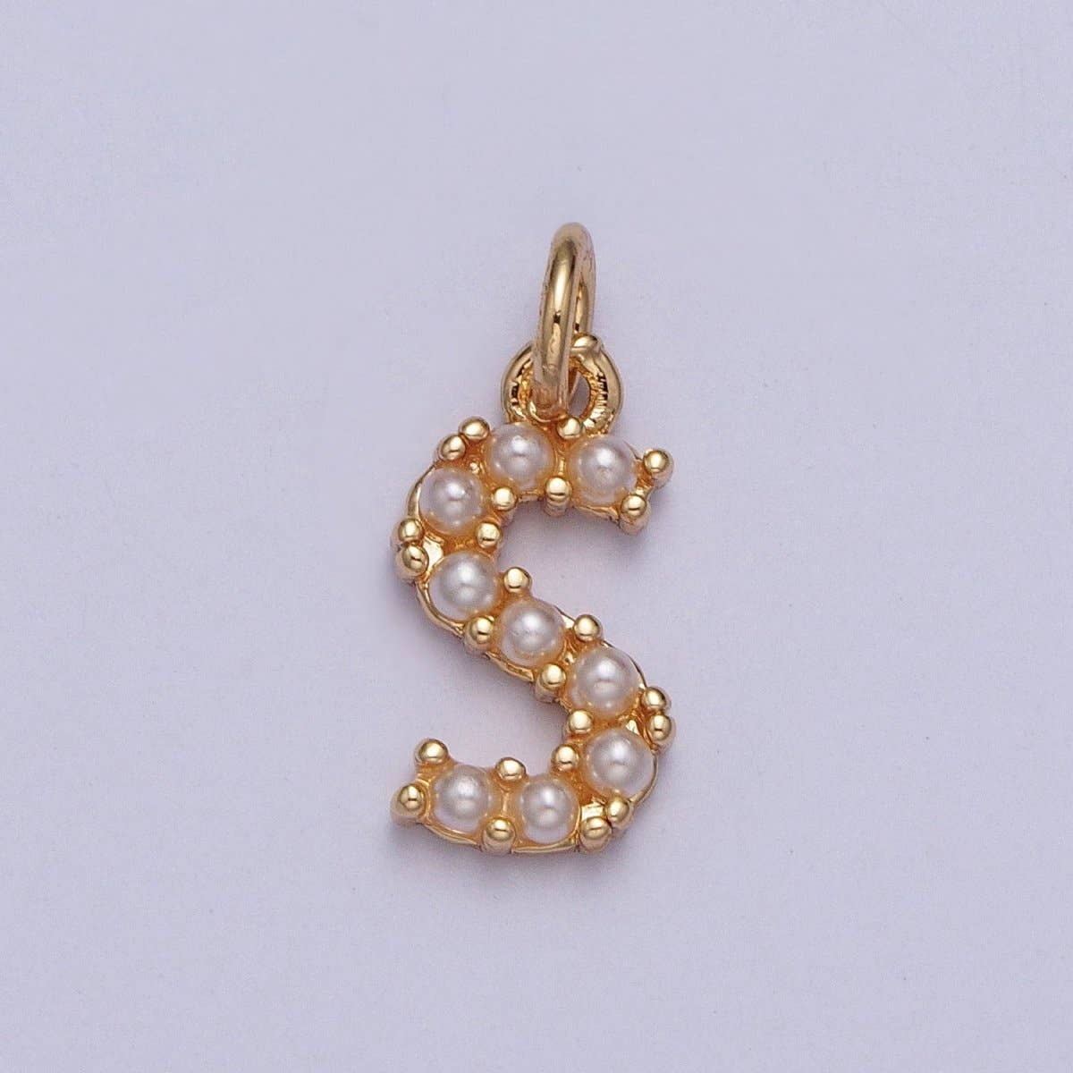 Mini Alphabet Pearl Charm Tiny Pearl Initial Charm 16K Gold Filled Charm for Personalized Jewelry | A-313-A-325