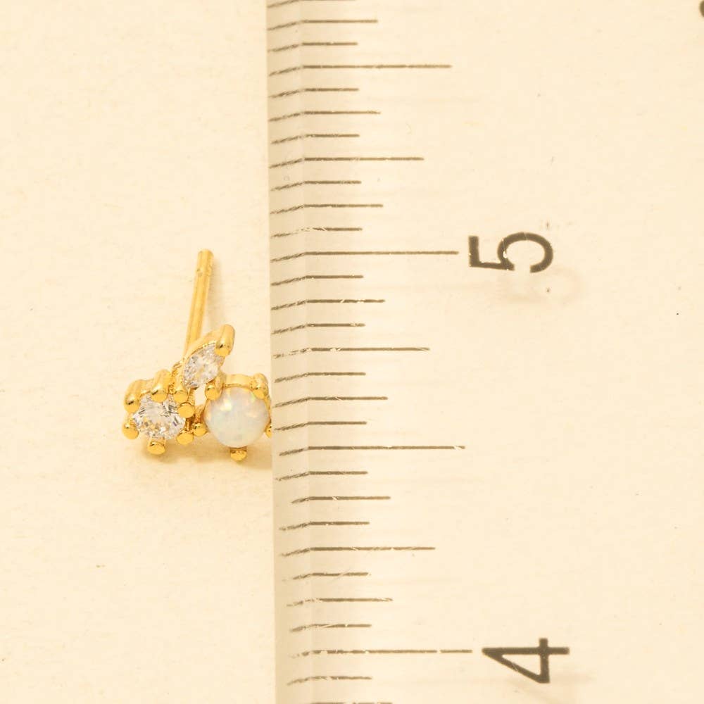 Mini Triple Rhinestone Stud Earring