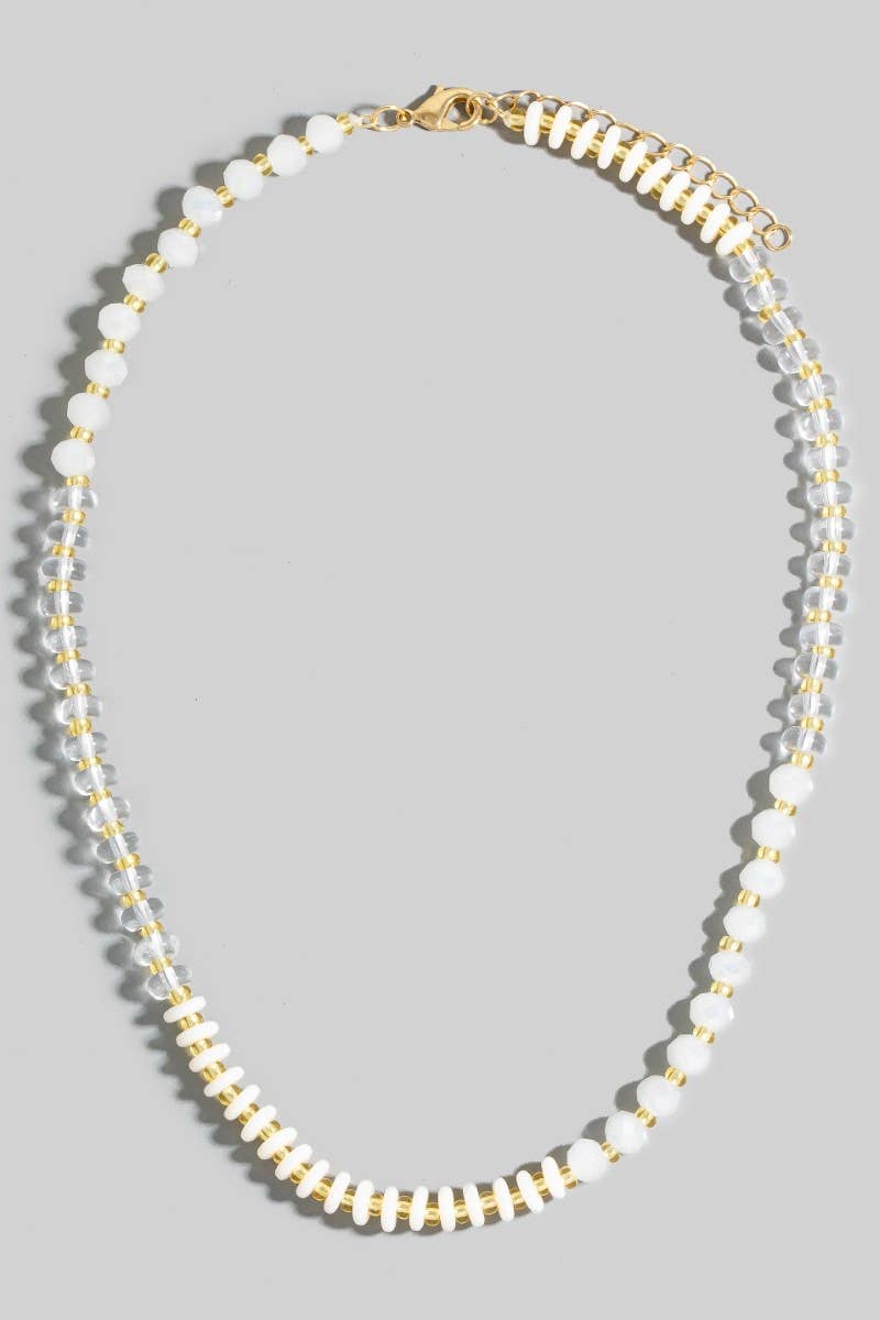 Stone And Glass Beaded Necklace