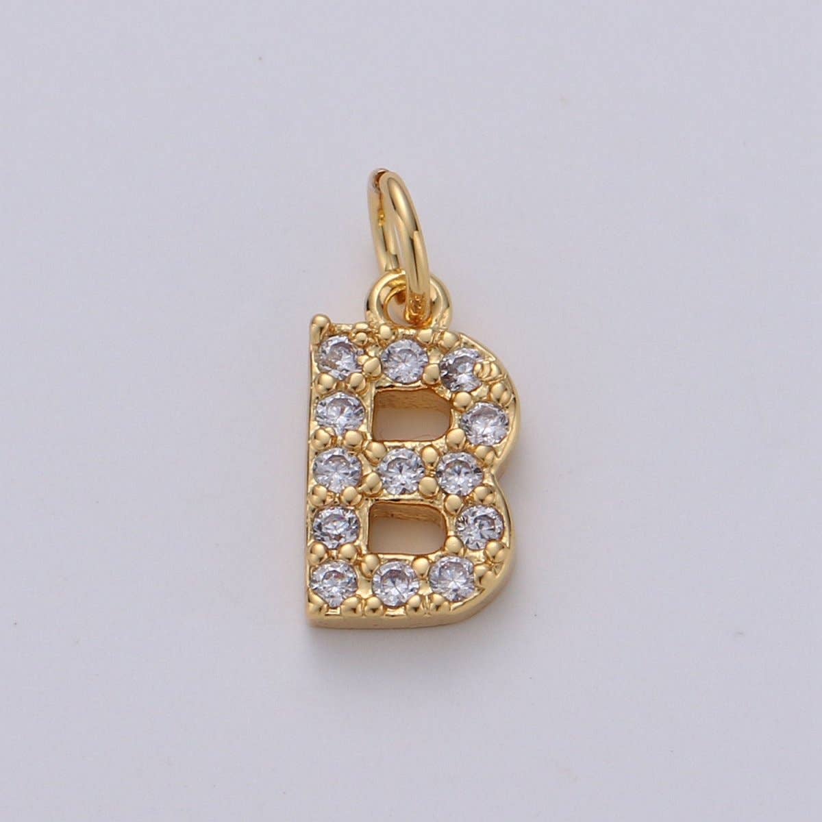 14k Gold Filled Tiny CZ Initial, Letter Alphabet Micro Pave charms Dainty Gold Cubic Pendant Charm for Necklace Bracelet Earring Add on A-099 to A-111