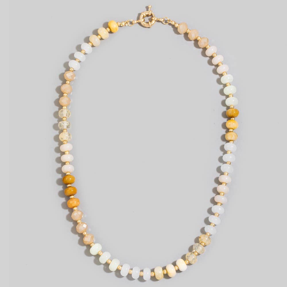 Round Stone Beaded Necklace