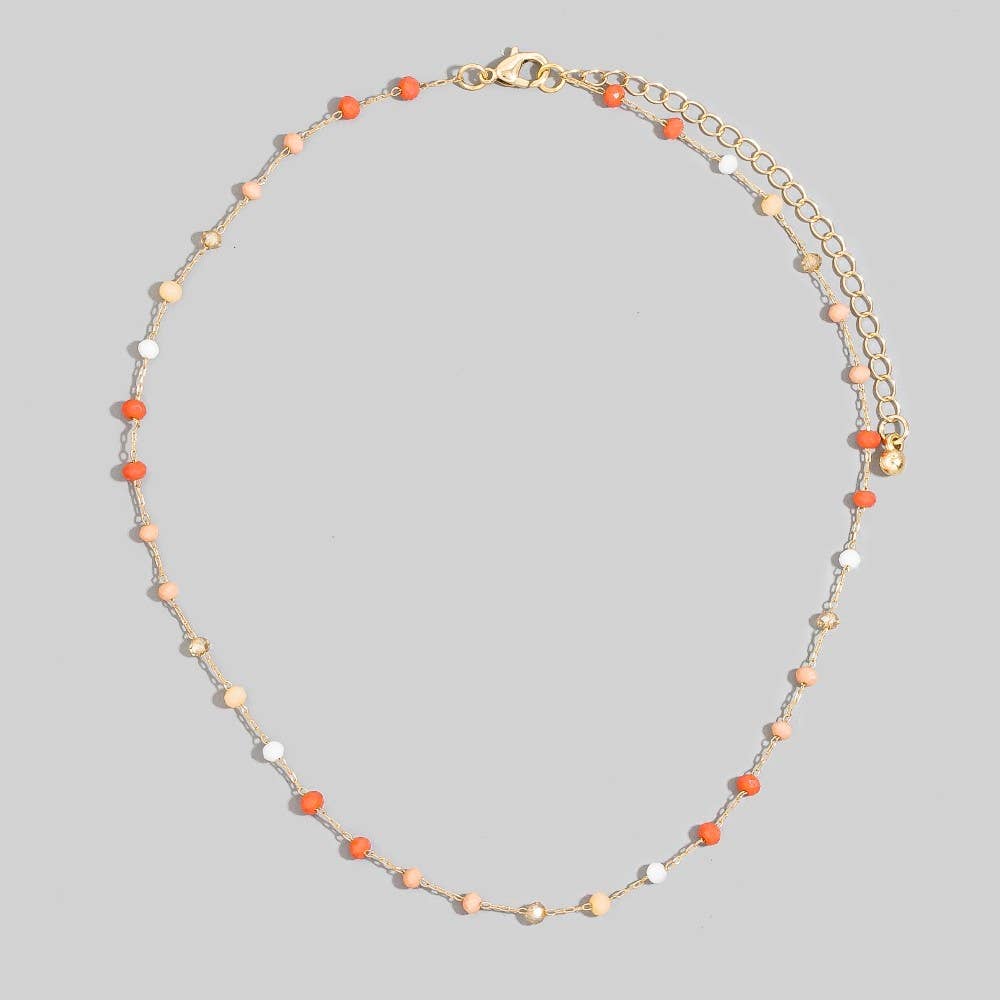 Assorted Dainty Bead Station Chain Necklace