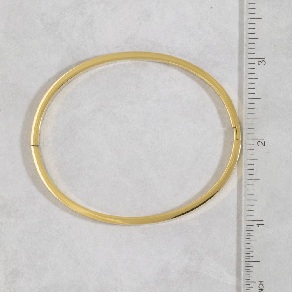 Stainless Steel Baguette Cz Channel Bangle Bracelet