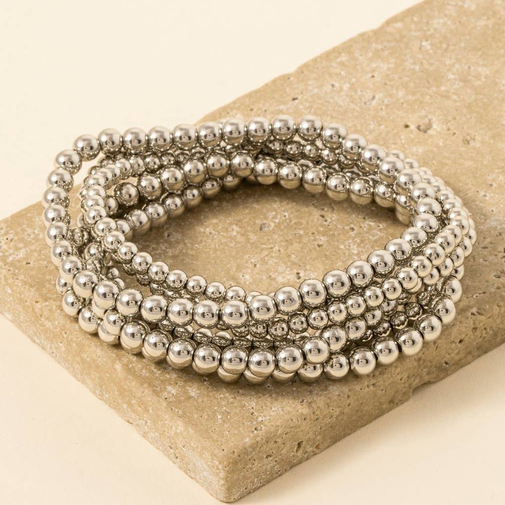 Gold Dipped Ball Bead Bracelet Set