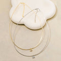 Gold Dipped Cz Baguette Pendant Choker Necklace