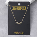 Gold Dipped Triple Bezel Cz Dainty Necklace