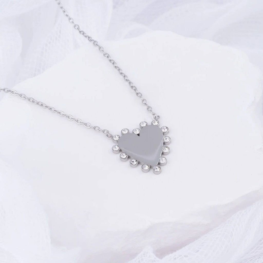 18K Gold PVD Stainless Steel Heart Pendant Necklace