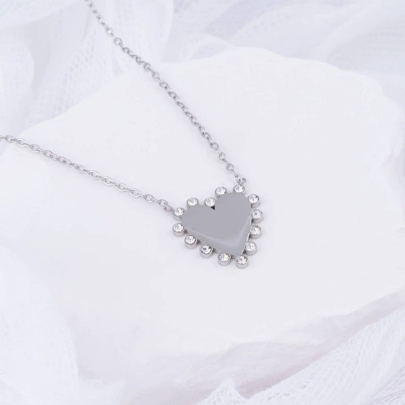 18K Gold PVD Stainless Steel Heart Pendant Necklace