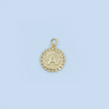 24K Gold Filled Initial Letter Geometric Dotted Round Charm | A292 - A304