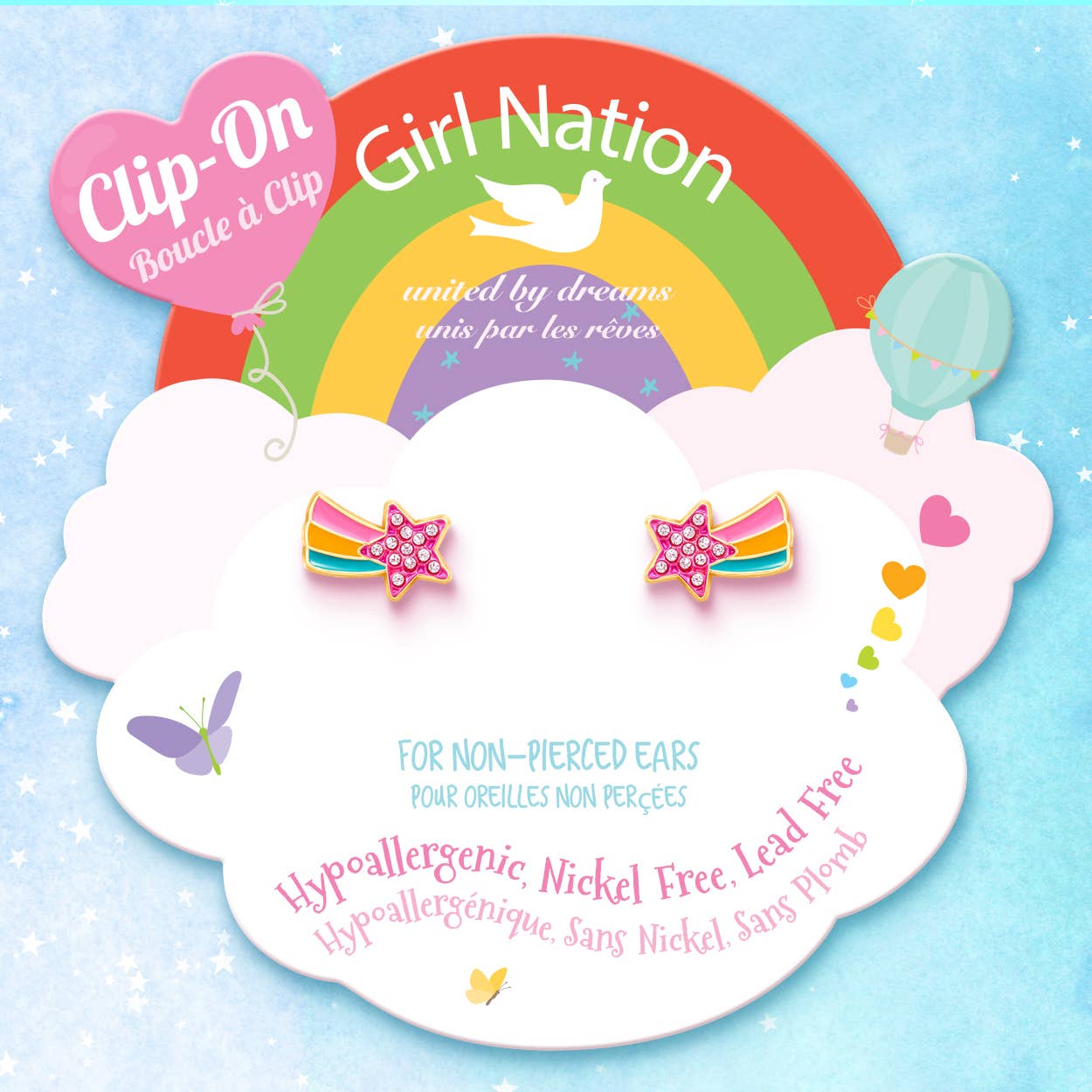Clip On Earrings | Crystal Shooting Star