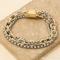 Assorted Chains Magnetic Lock Gold Plated Bracelet