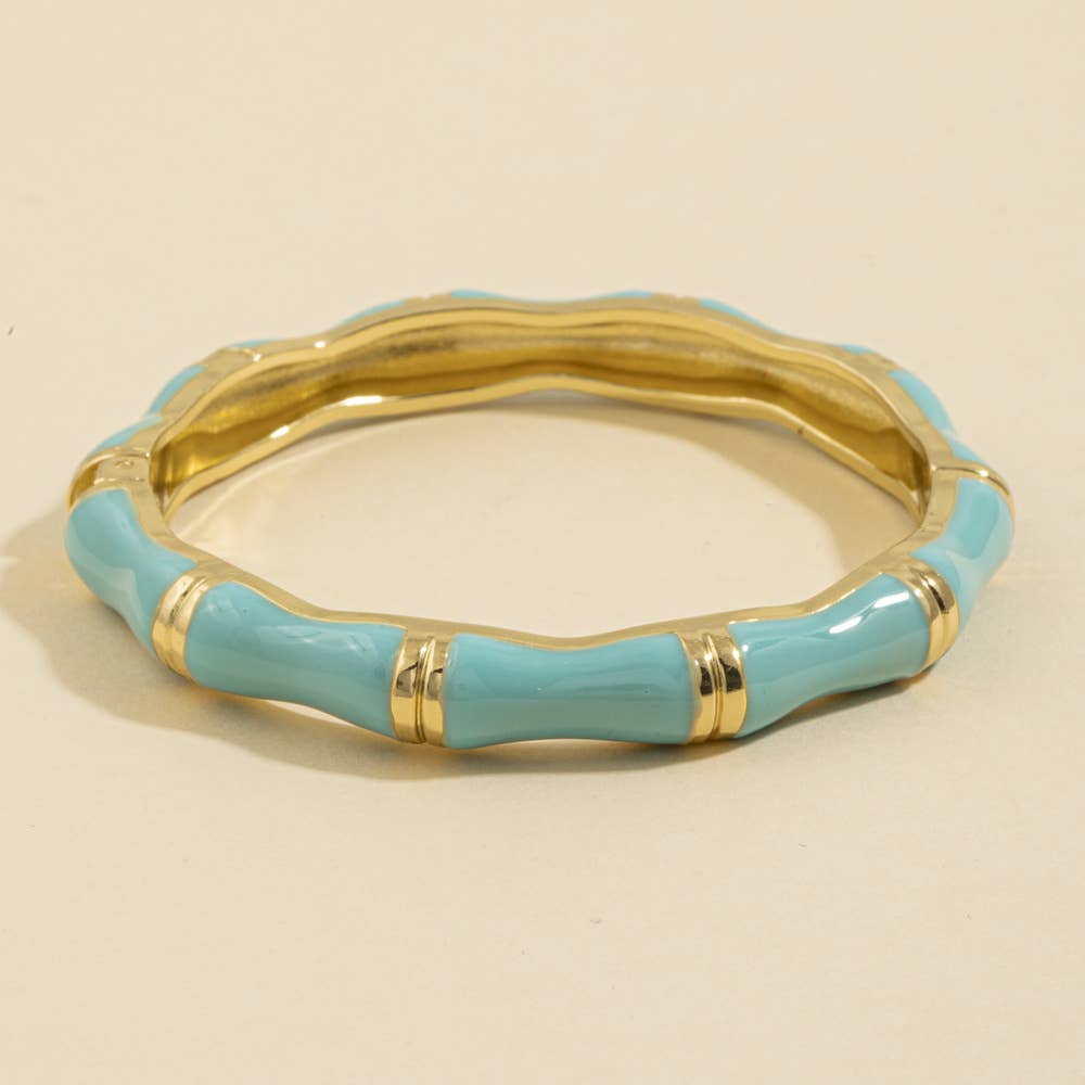 Enamel Bamboo Hinge Bangle Bracelet
