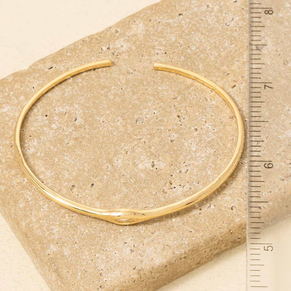 Minimalist Gold Dipped Cz Cuff Bracelet