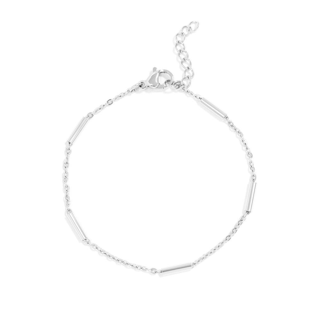 18K Gold PVD Stainless Steel Satellite Bar Chain Bracelet