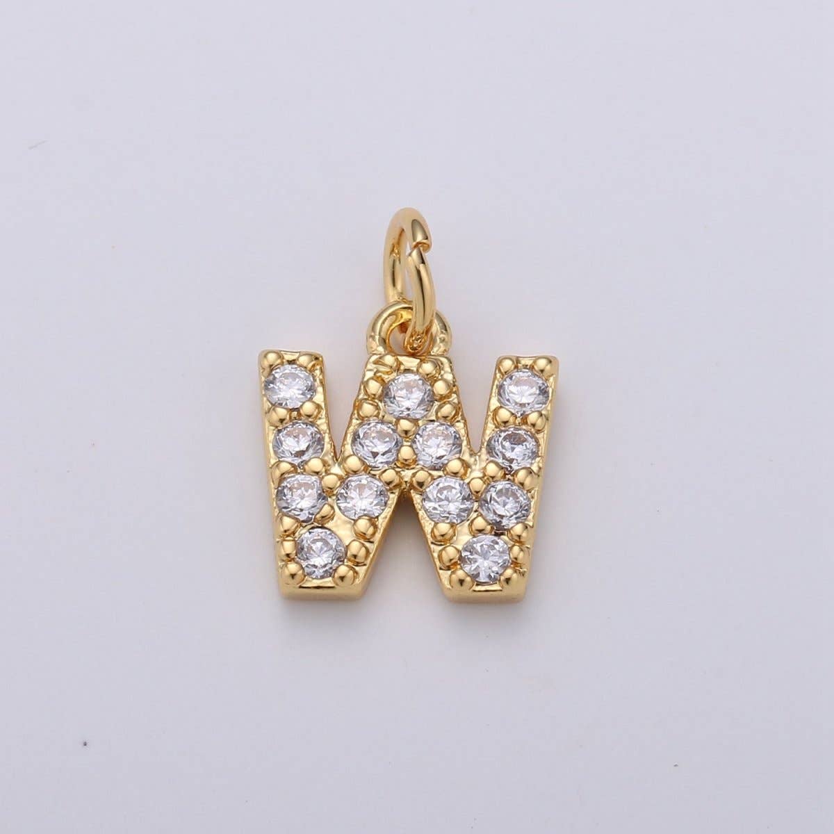 14k Gold Filled Tiny CZ Initial, Letter Alphabet Micro Pave charms Dainty Gold Cubic Pendant Charm for Necklace Bracelet Earring Add on A-099 to A-111