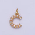 Mini Alphabet Pearl Charm Tiny Pearl Initial Charm 16K Gold Filled Charm for Personalized Jewelry | A-313-A-325