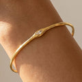 Minimalist Gold Dipped Cz Cuff Bracelet