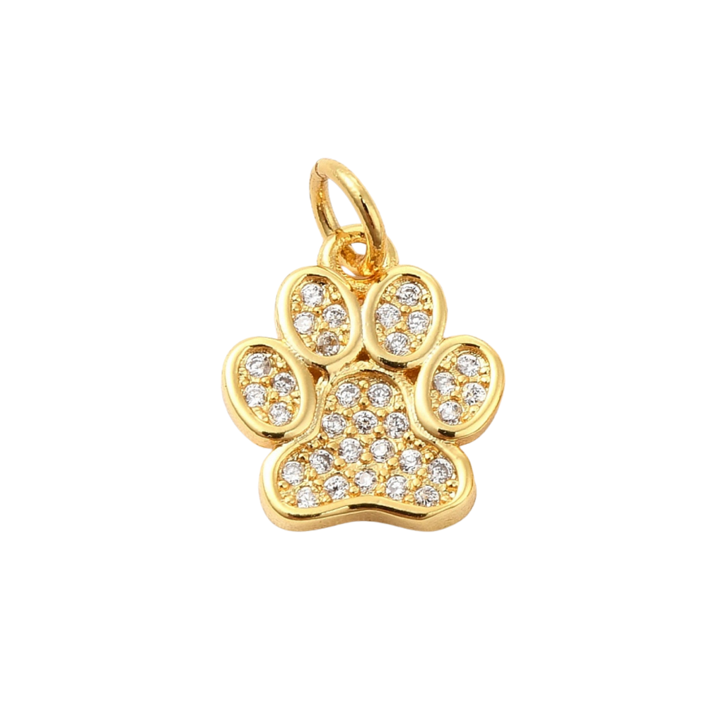18k Gold Plated Brass Paw Print Charm