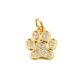 18k Gold Plated Brass Paw Print Charm
