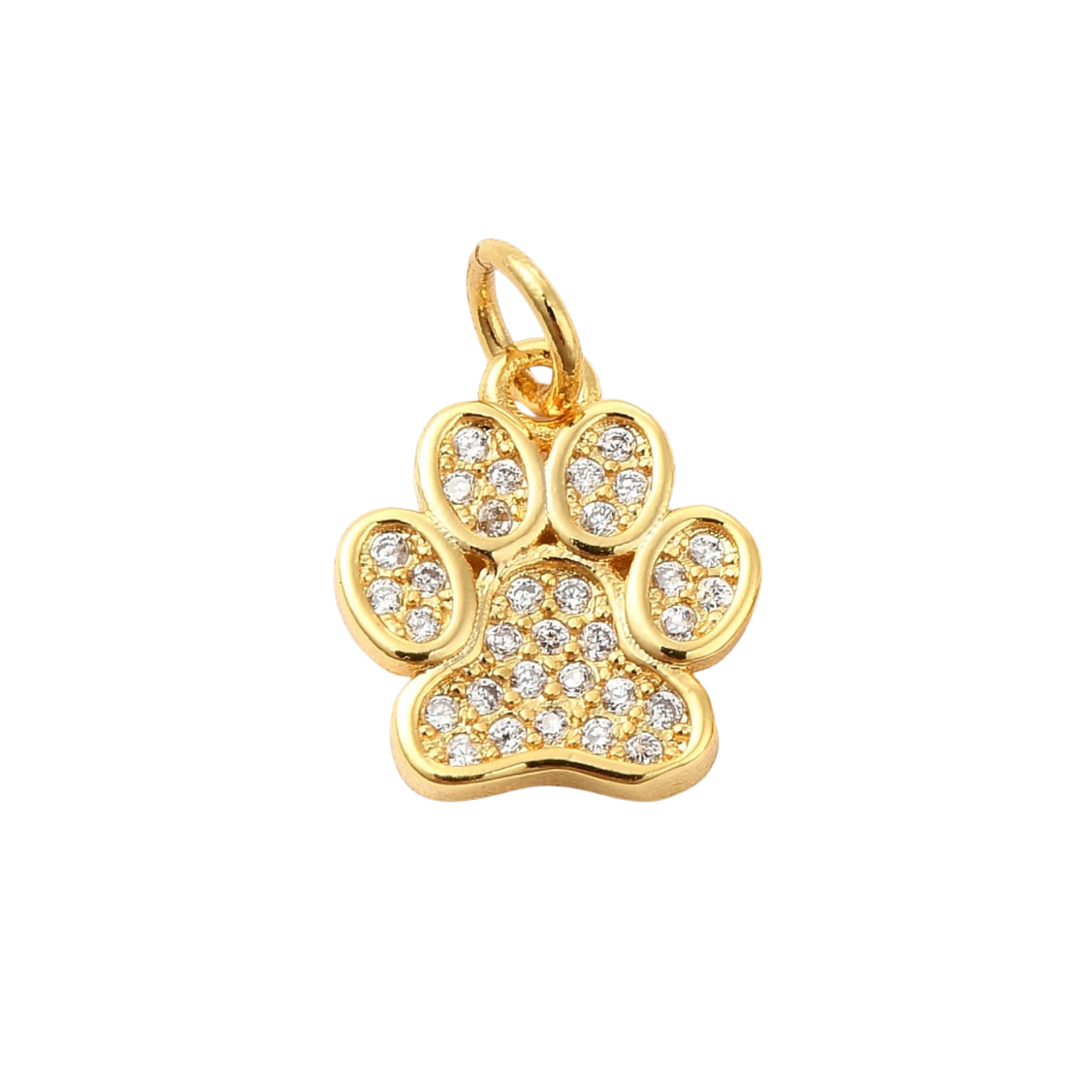 18k Gold Plated Brass Paw Print Charm
