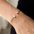 Rectangle Cz Stone Dainty Open Cuff Bracelet