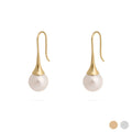 18K Gold PVD Stainless Steel Large Pearl Drop Earrings
