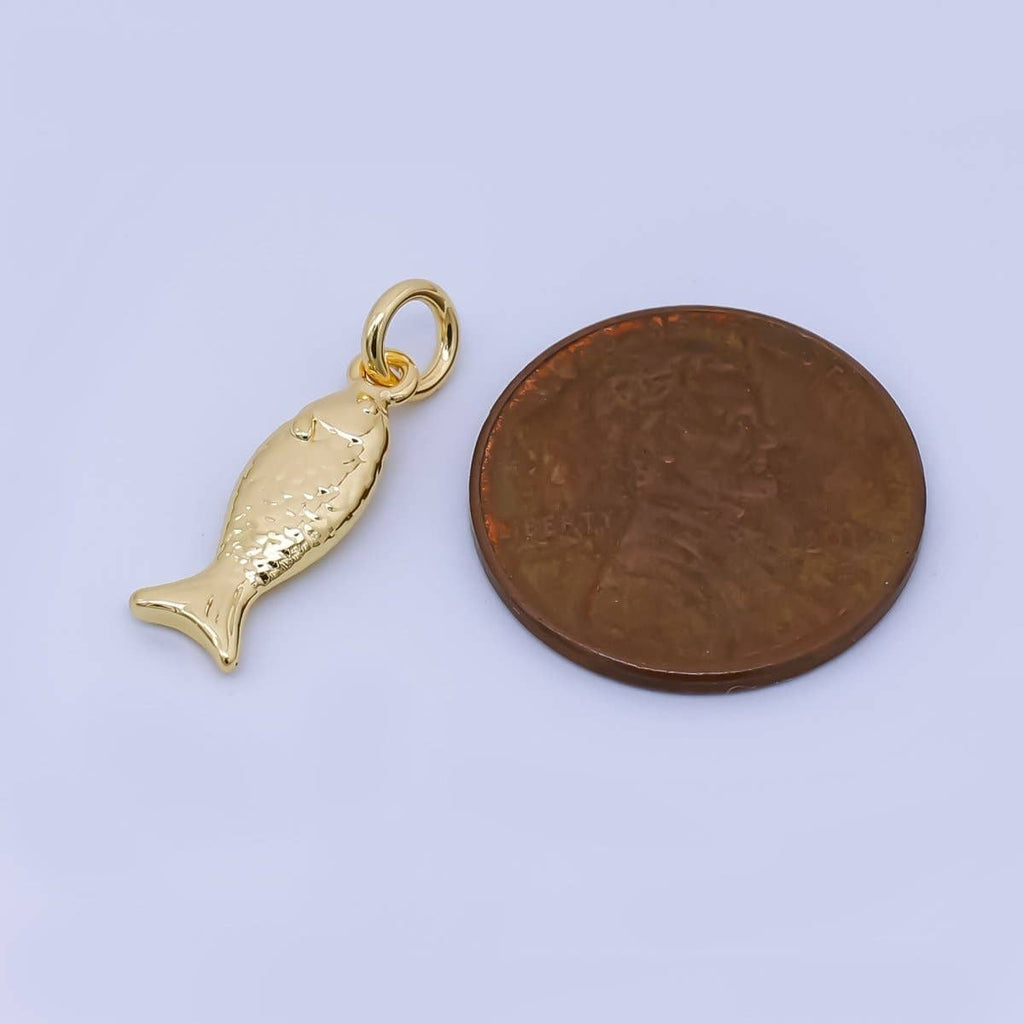 24K Gold Filled Mini Fish Animal Ocean Multidimensional Charm | AJ-464