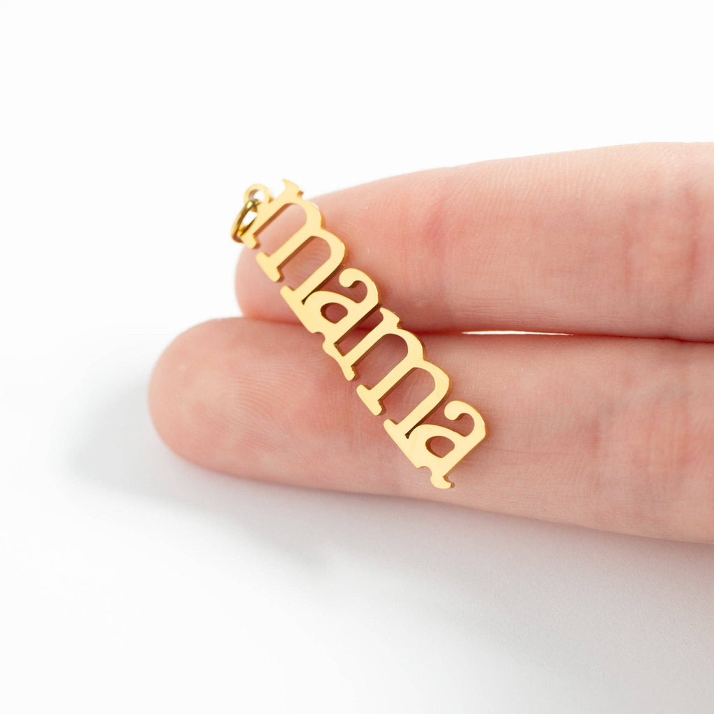 18K Gold PVD Stainless Steel Mama Charm
