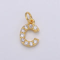 14k Gold Filled Tiny CZ Initial, Letter Alphabet Micro Pave charms Dainty Gold Cubic Pendant Charm for Necklace Bracelet Earring Add on A-099 to A-111