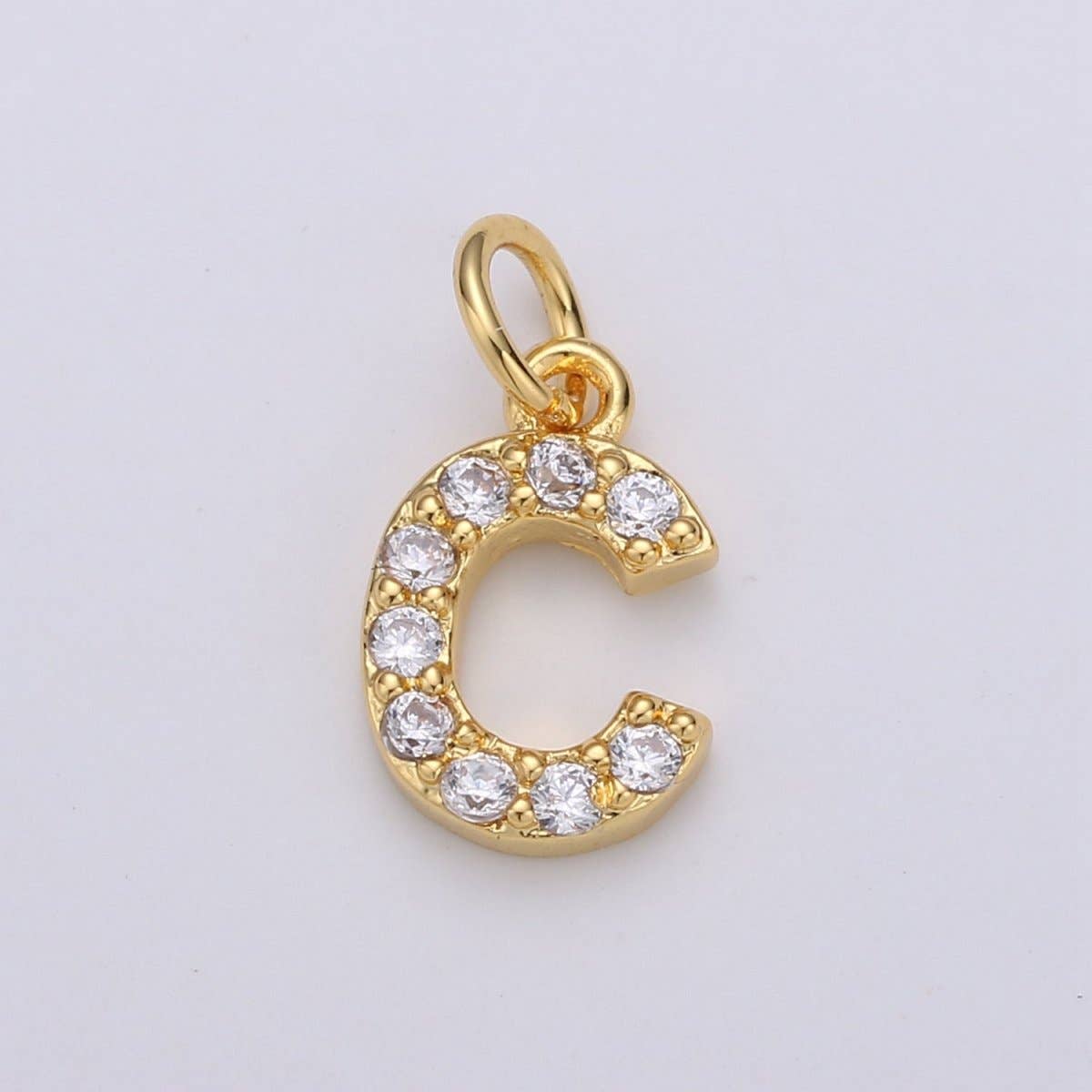 14k Gold Filled Tiny CZ Initial, Letter Alphabet Micro Pave charms Dainty Gold Cubic Pendant Charm for Necklace Bracelet Earring Add on A-099 to A-111