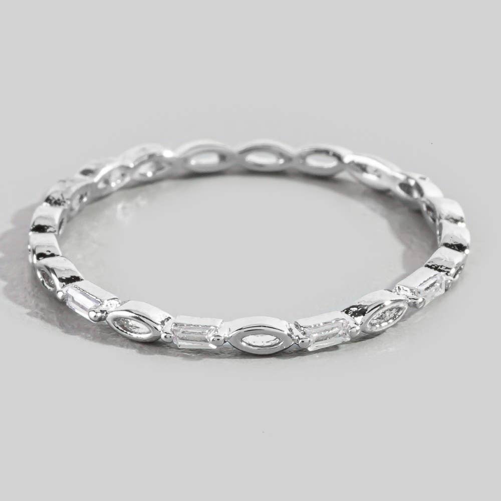Gold Dipped Delicate Baguette Chain Ring