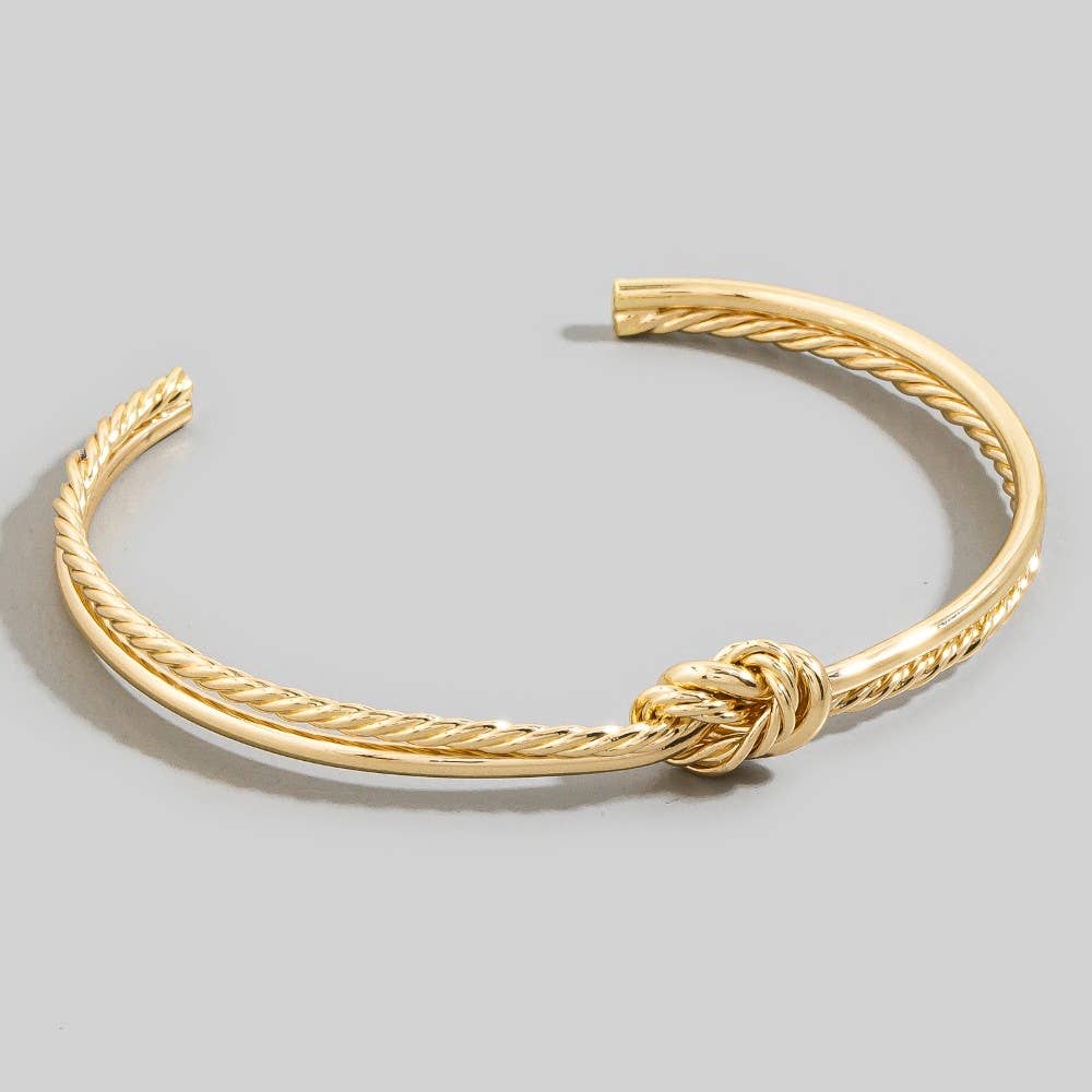 Wire Smooth Rope Knot Open Cuff Bracelet