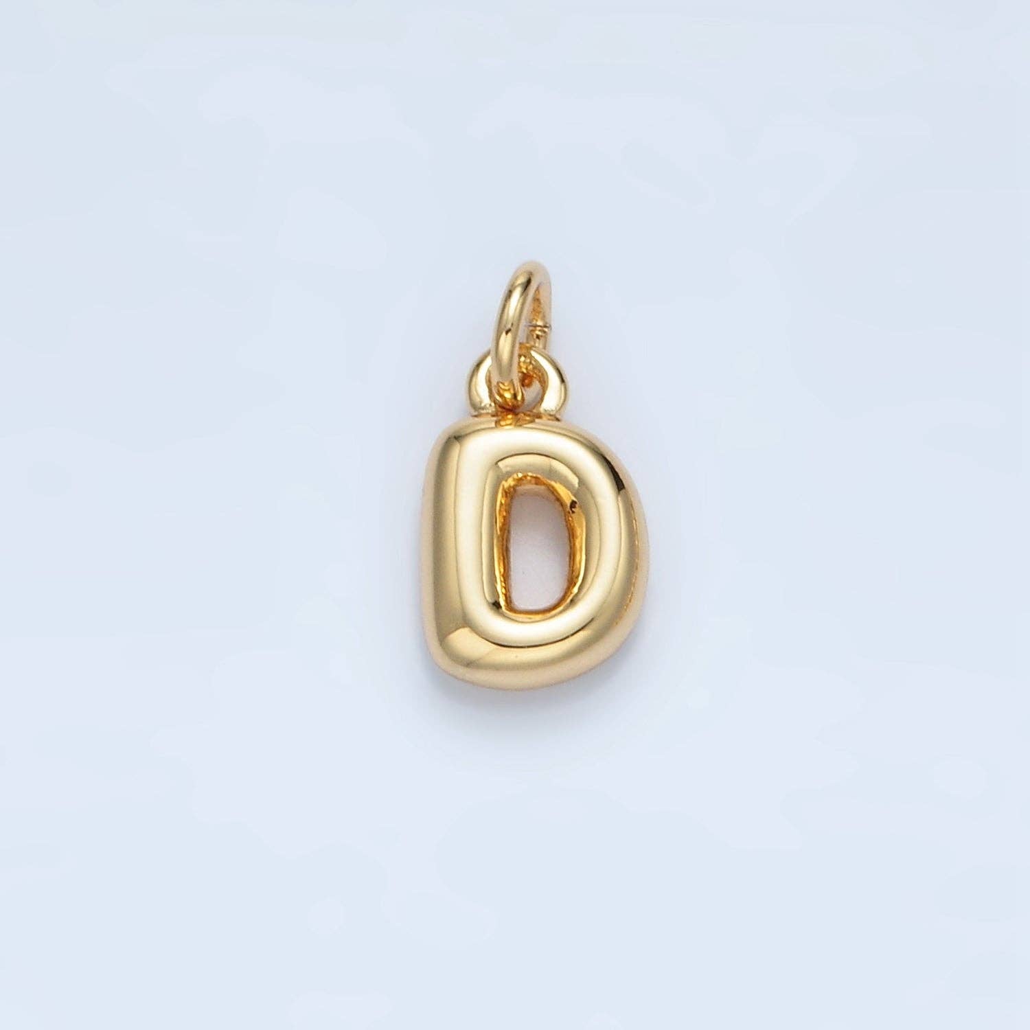 16K Gold Filled 10mm Initial Letter Chubby Balloon Mini Charm | A1591 - A1603