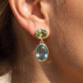 Faceted Double Oval Bezel Drop Earrings