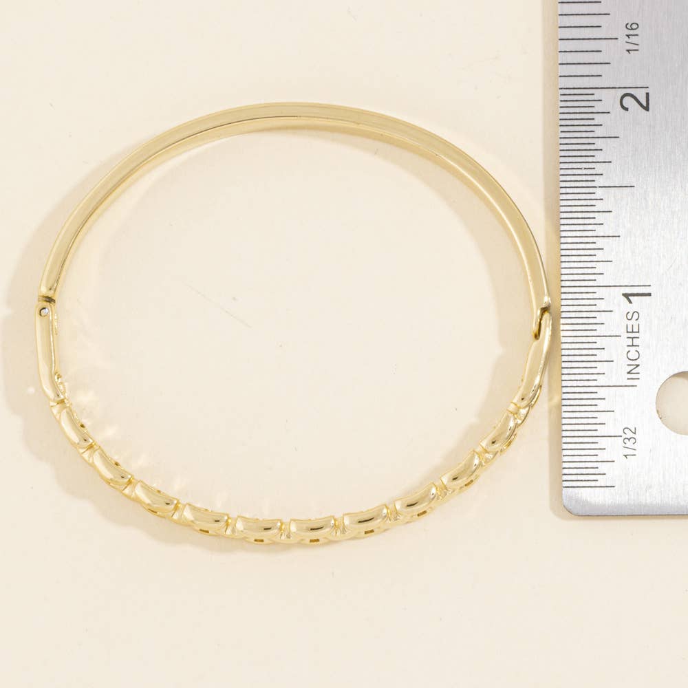 Watch Link Row Hinged Bangle Bracelet