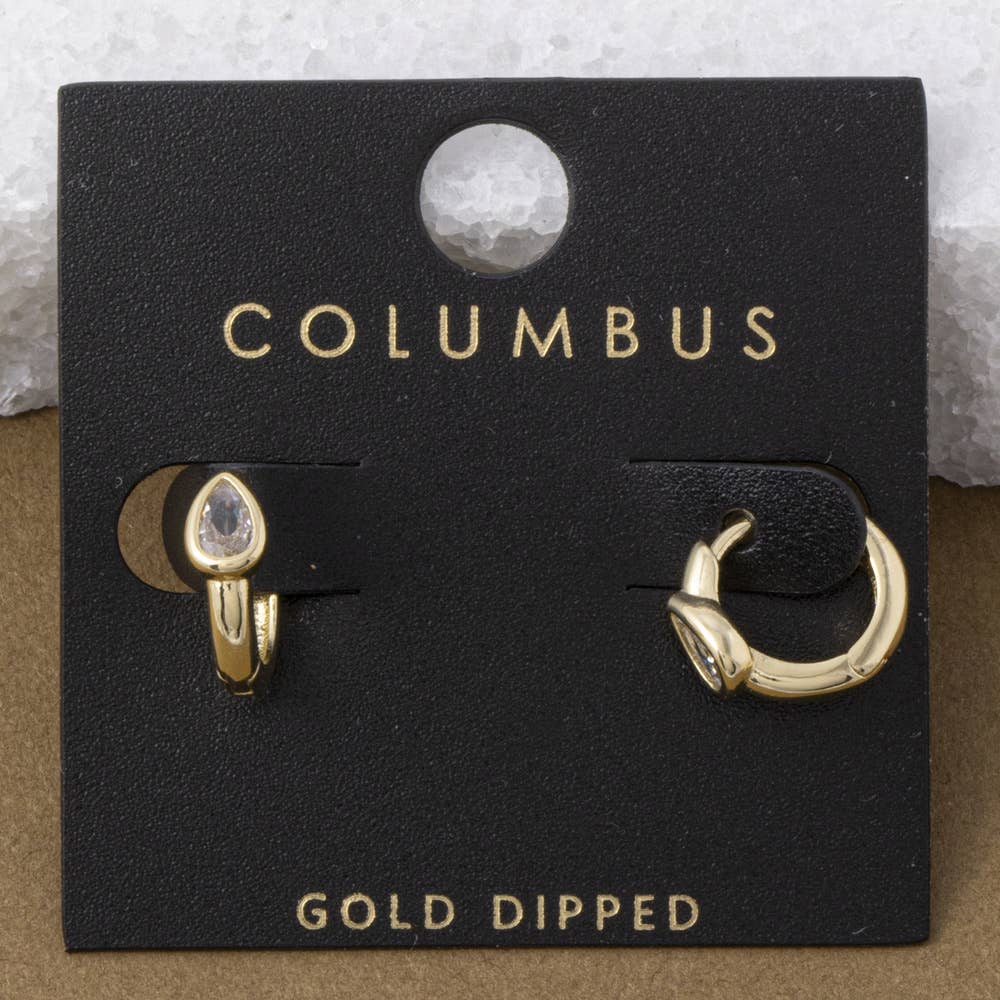 Gold Dipped Mini Huggie Hoop Earring Duo