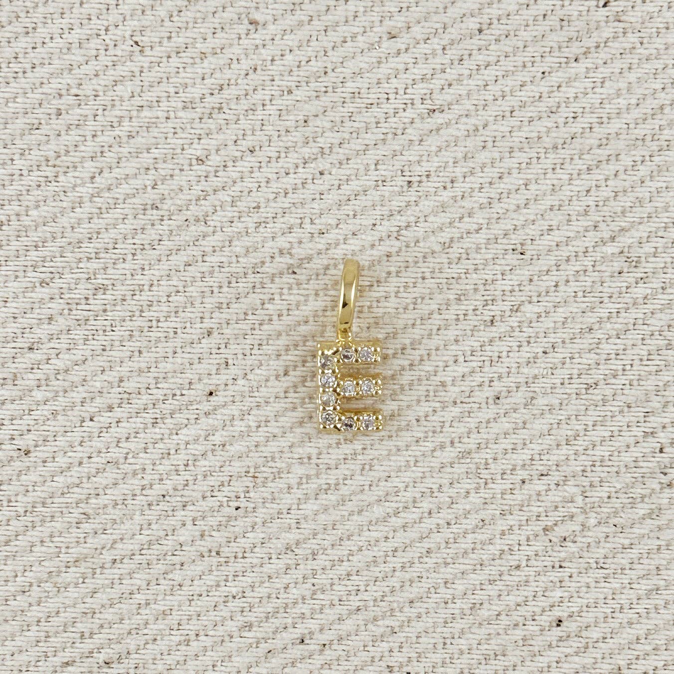 18k Gold filled Micro CZ Initial Letter Charm