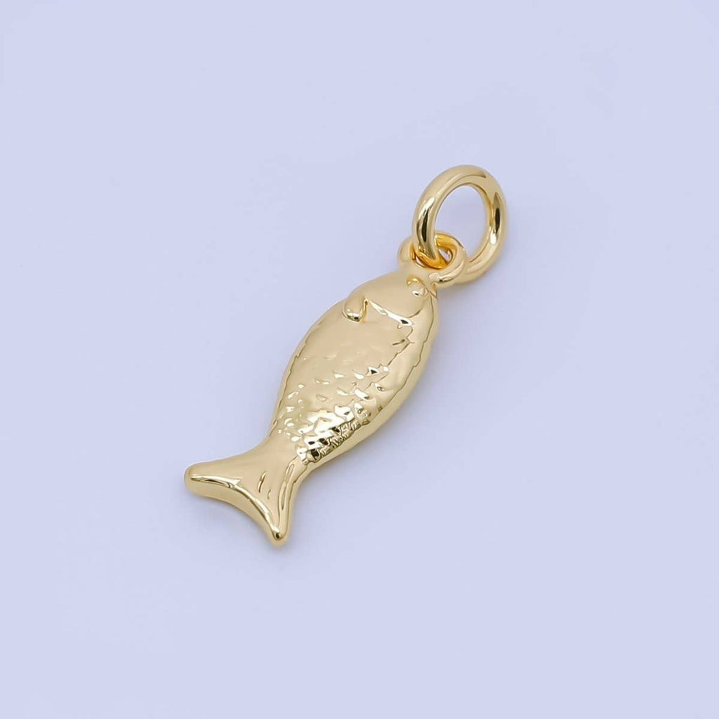 24K Gold Filled Mini Fish Animal Ocean Multidimensional Charm | AJ-464