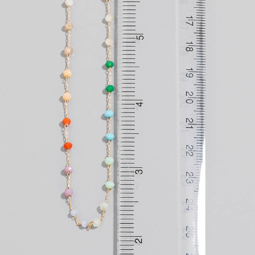 Assorted Dainty Bead Station Chain Necklace