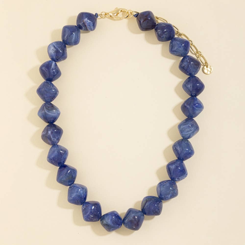 Irregular Marble Resin Beaded Necklace