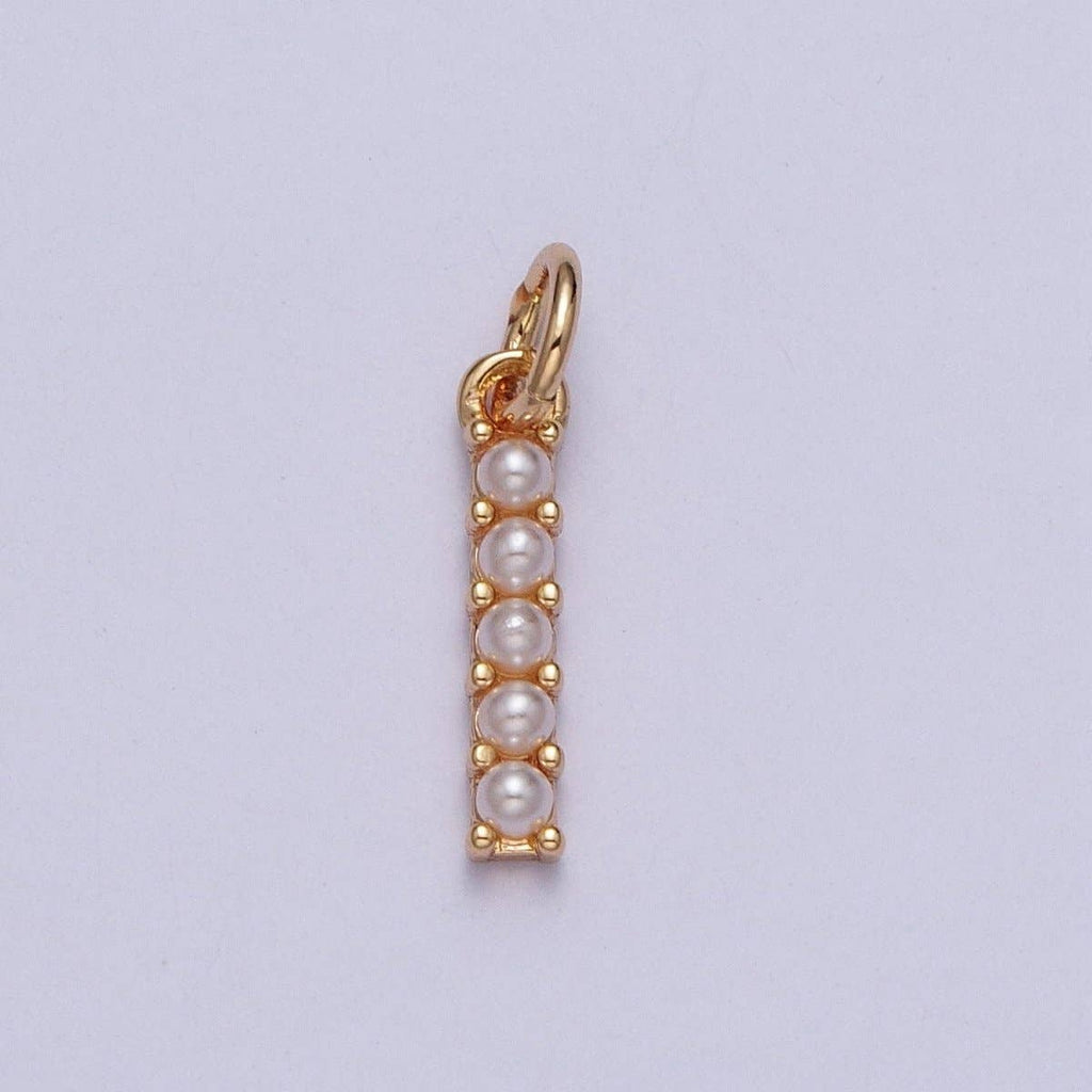 Mini Alphabet Pearl Charm Tiny Pearl Initial Charm 16K Gold Filled Charm for Personalized Jewelry | A-313-A-325