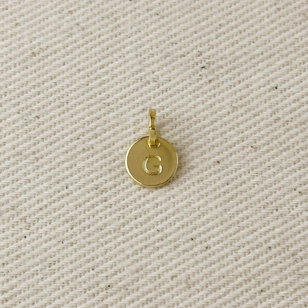 Stamped Tiny Initial Letter Charm in 18k Gold Filled Complete Alphabet
