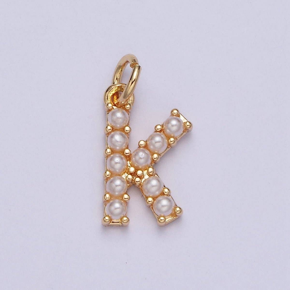 Mini Alphabet Pearl Charm Tiny Pearl Initial Charm 16K Gold Filled Charm for Personalized Jewelry | A-313-A-325