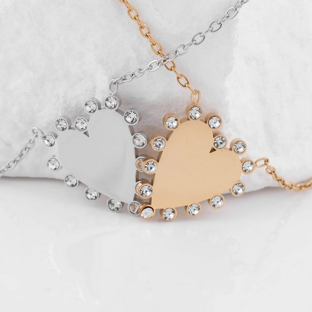 18K Gold PVD Stainless Steel Heart Pendant Necklace