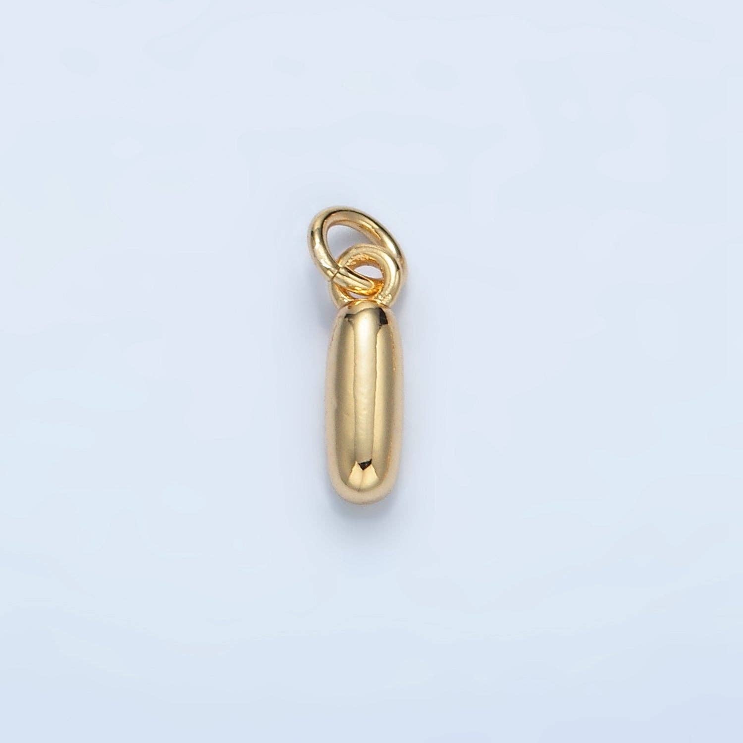 16K Gold Filled 10mm Initial Letter Chubby Balloon Mini Charm | A1591 - A1603