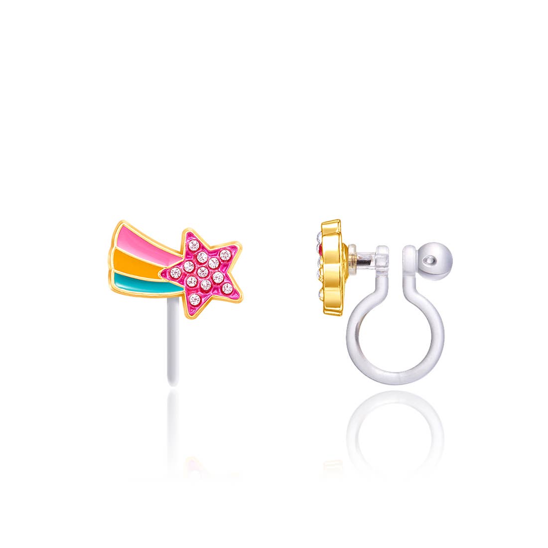 Clip On Earrings | Crystal Shooting Star