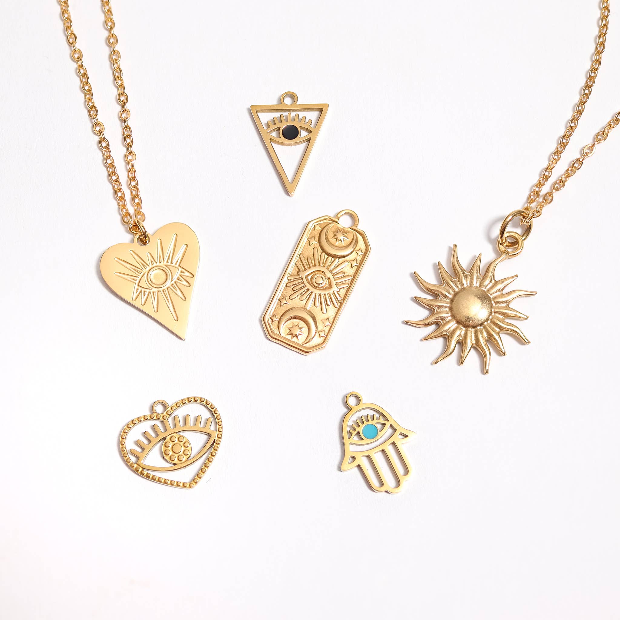 18K Gold Stainless Steel Mystic Sun Charm