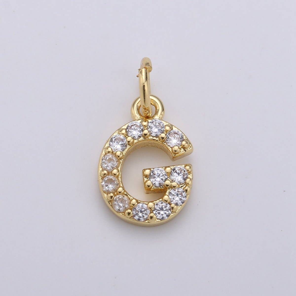 14k Gold Filled Tiny CZ Initial, Letter Alphabet Micro Pave charms Dainty Gold Cubic Pendant Charm for Necklace Bracelet Earring Add on A-099 to A-111